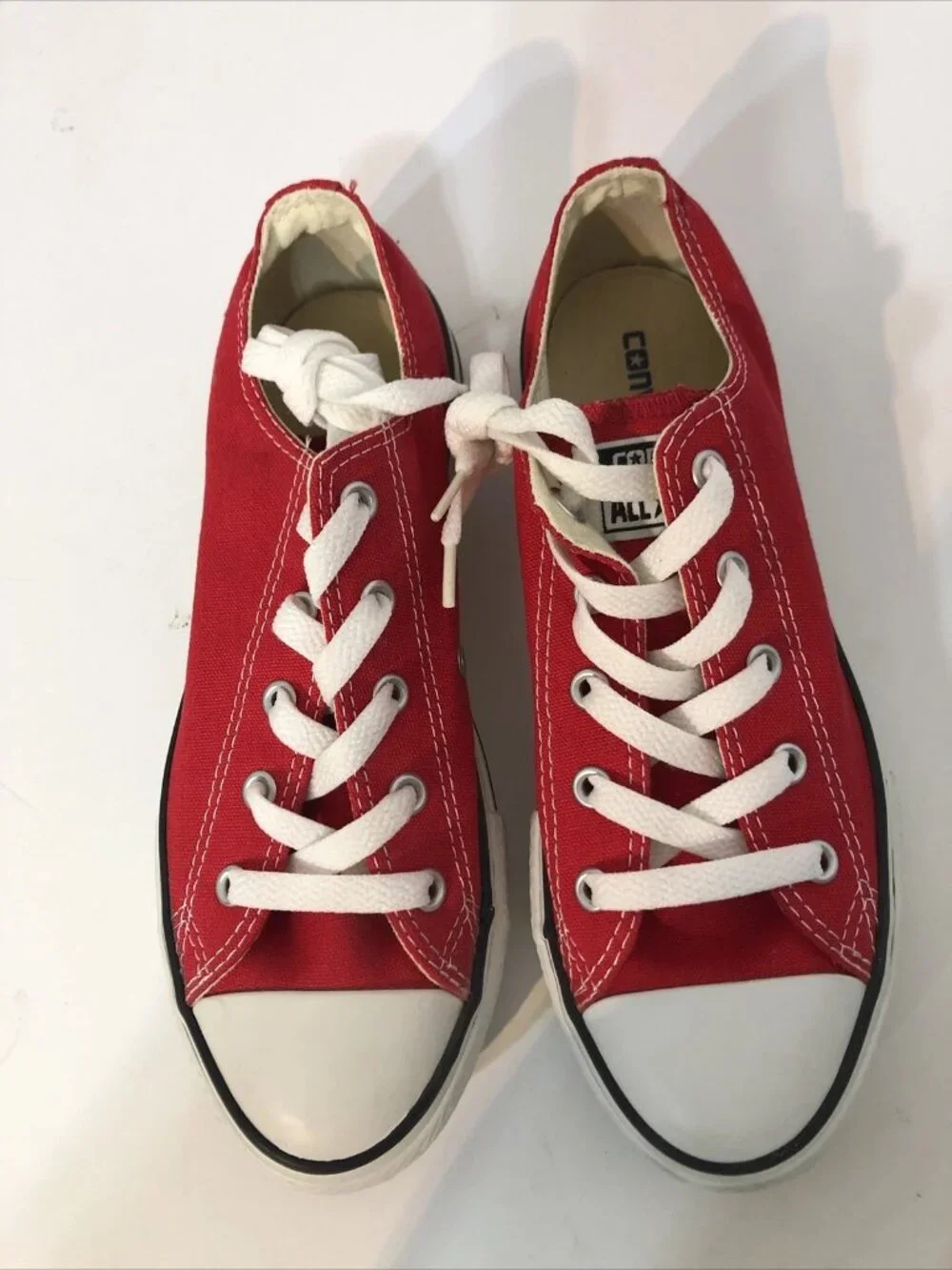Converse CTAS Red Lace Up Canvas Sneakers 3J236 Sz Youth Unisex 3 EUR 35